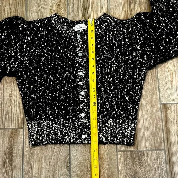 & Other Stories Paris Atelier Puff Sleeve Boucle Cropped Cardigan Sweater Size S - Picture 13 of 14
